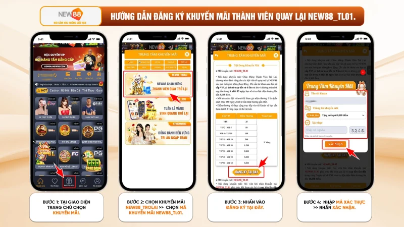 Khuyến mãi New88 cho hội viên quay trở lại mới nhất 2026 Hướng dẫn đăng ký khuyến mãi thành viên quay lại New88